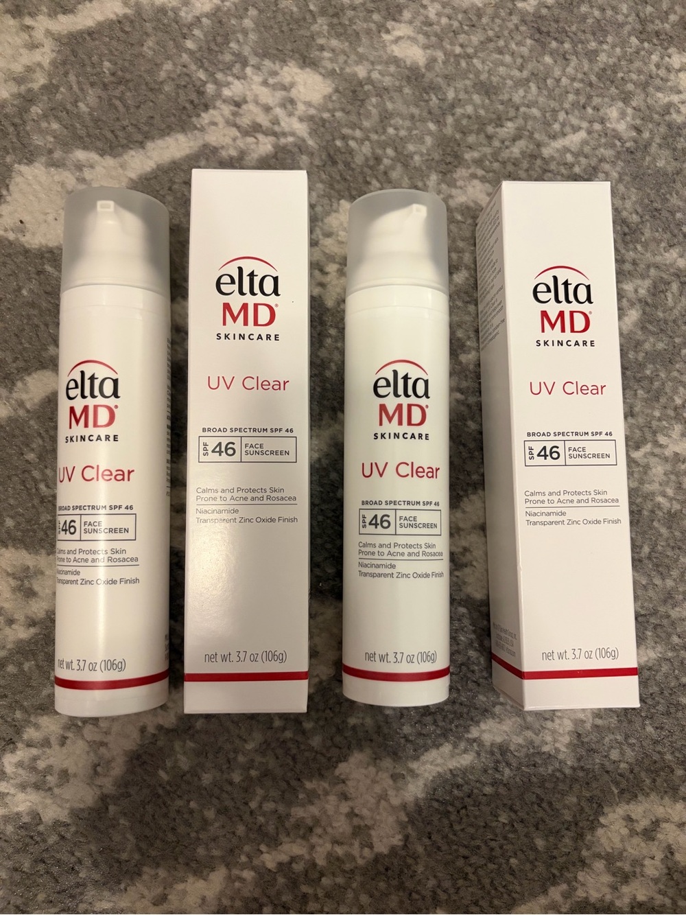 TWO: extra large size EltaMD UV Clear SPF 46 untinted